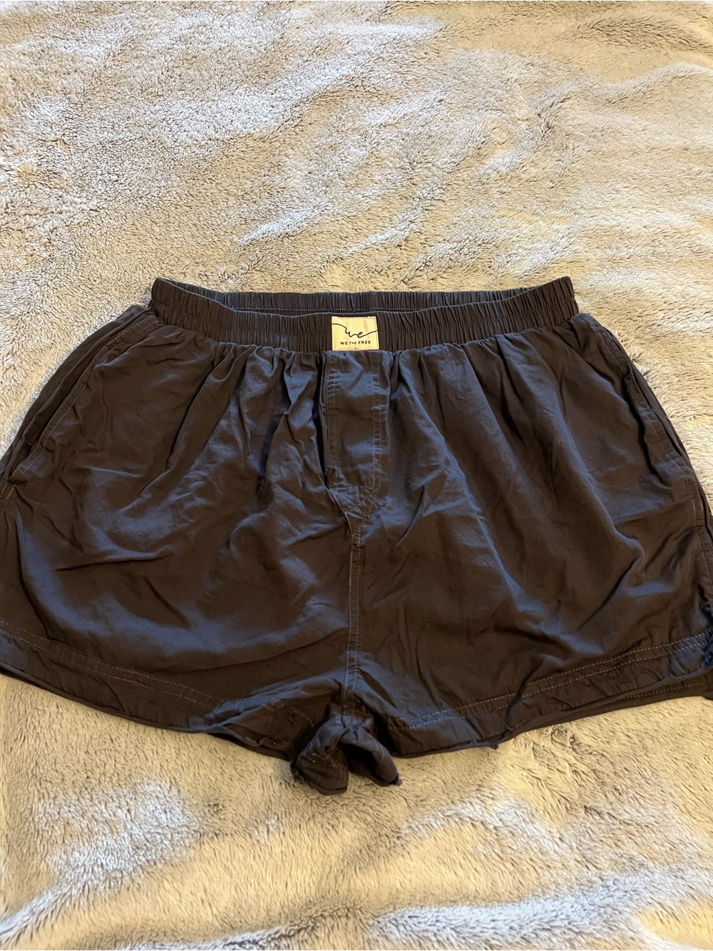 Free People We The Free Day To Day Boxers In Black NWOT Size L